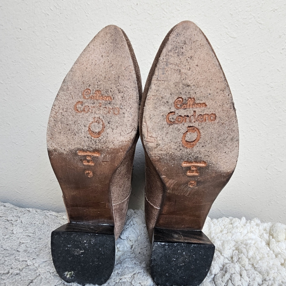 VINTAGE Suede Embellished Ankle Boots by Calleen Cordero - Picture 9 of 9